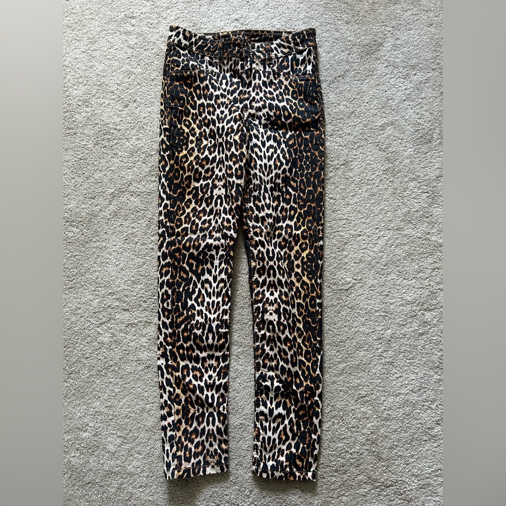 CALZEDONIA High Waist Cheetah Print Skinny Jeans SIZE MEDIUM